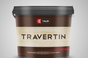 Дизайн этикетки для декоративной штукатурки "Travertin"