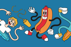 ИЛЛЮСТРАЦИЯ ДЛЯ УПАКОВКИ ХОТ-ДОГА