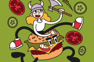 ИЛЛЮСТРАЦИЯ ДЛЯ УПАКОВКИ БУРГЕРА