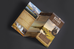 ЛИФЛЕТ О ПОХОДНОМ ТУРИЗМЕ "RUSSIA. STEP BY STEP"