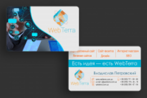 Визитка web-студии (пластик с серебром)