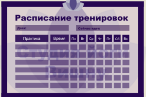 Расписание тренировок