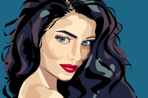 Портрет в Векторе. Брюнетка