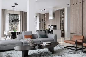 кухня - гостиная загородного дома