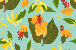 Бесшовный паттерн Цветы тропиков