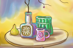 Натюрморт в пастельных тонах.