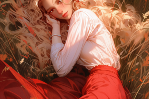 Эльфийка в траве