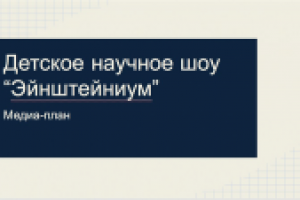 СММ стратегия для Детского научного шоу "Эйштейниум"