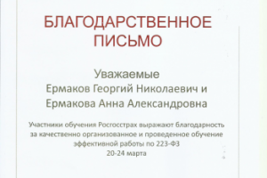 Обучение персонала ПАО СК Росгосстрах работе по 223-ФЗ