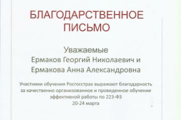 Обучение персонала ПАО СК Росгосстрах работе по 223-ФЗ