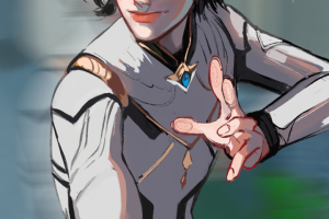 Скетч персонажа по пояс