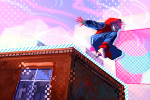 Персонаж в костюме человека паука