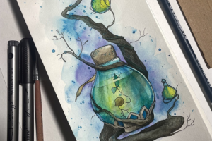 Акварельная зарисовка