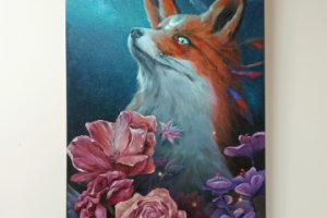 Картина маслом "Лунная лиса"