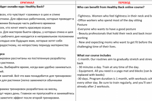 Фитнес-курс, Рус -- Англ