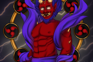 Иллюстрация японского бога