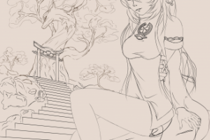 Эскиз аниме арта