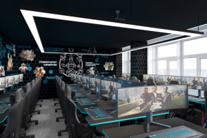 3D визуализация дизайна компьютерного клуба