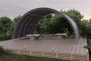 3D Визуализация шатра из фермовых конструкций (В окружении)