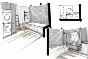 Эскизный проект ванной комнаты