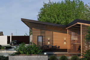 Проект уличной веранды с бассейном