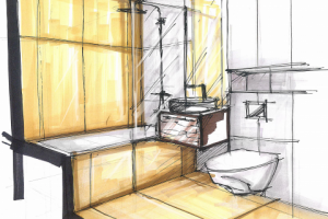 Скетч ванной комнаты