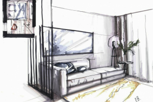 Скетч гостиной