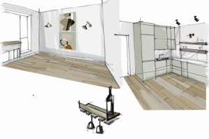 Скетч кухни-столовой