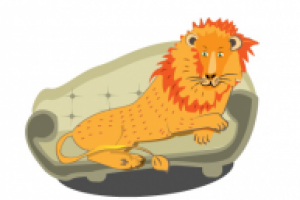 лев на диване