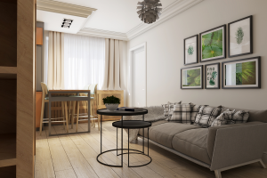 Гостиная в квартире 43 м.кв.