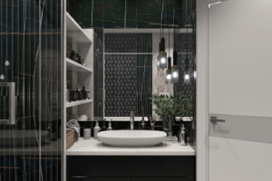 дизайн черно-белой ванной
