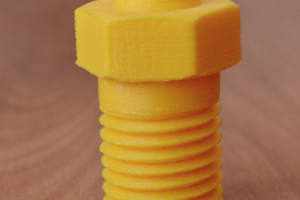Модель форсунки.  PLA пластик желтого цвета.