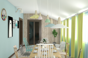 Интерьер столовой в пристройке