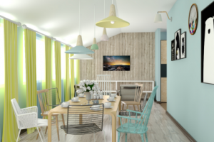 Интерьер столовой в пристройке