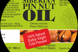 Этикетка для баночки кедрового масла