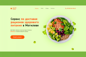 Landing page Доставка полезной еды