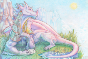 Розовый дракон с чаем