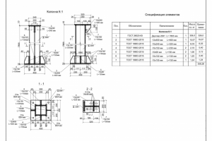 Металлическая несущая колонна (раздел КМ)