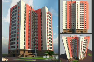 Многоэтажный жилой дом с автопаркингом по улице Сатпаева