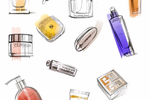 Иллюстрация косметики для женского журнала