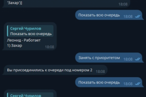 Телеграм бот для реализации системы управления очередью