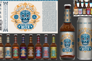 Пиво "HOPPY SKULL" (все элементы отрисованы)