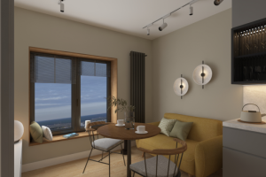 Дизайн кухни в квартире 44,8кв.м