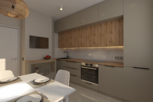 кухня в квартире 54,4кв.м