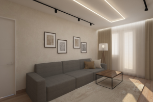 гостиная в квартире 54,4кв.м 1