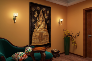 Дизайн проект  массажного SPA салона, Россия. Индийский стиль