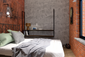 Дизайн проект студии в 2х комнатную кв. Россия. Стиль брутальный