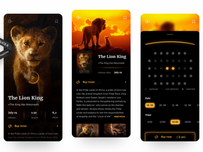 Приложение для кинотеатра — дизайн для iOS и Android
