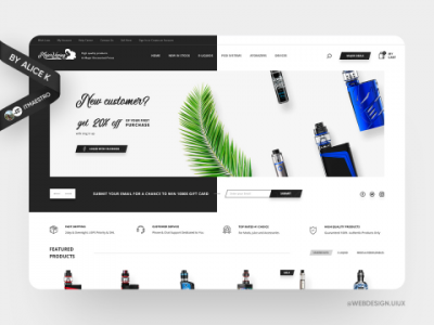 Магазин курительных девайсов — дизайн сайта UX/UI