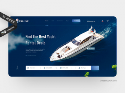 Аренда яхт — дизайна сайта UX/UI